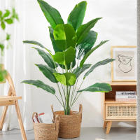 Árbol De Palma Tropical Artificial 65-120cm Hojas De Plátano Falsas Toque Real Strelitzia Plantas De Plástico Para Jardín Y Hogar - details 13