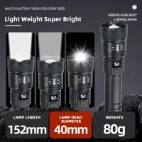 Linterna Táctica LED De Alta Potencia 2000LM Con Pantalla Y Luz USB Para Camping Pesca Emergencia Recargable Ajustable - details 4
