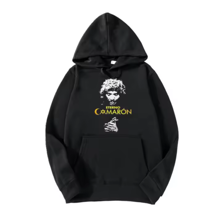 Sudadera Camaron Eterno con capucha negra Impresion Dorado Premium 300 grs Unisex - 1