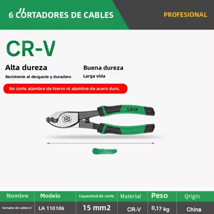 Tijeras Multifuncionales LAOA CR-V Para Cables Con Cortador De Tornillos Y Desenrollador De Cables Herramientas Eléctricas Antideslizantes - 1