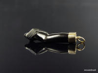 Collar Figa Natural Jet Azabache y Oro 18K Hecho a Mano en Santiago de Compostela - details 1