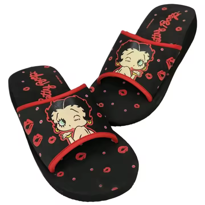 Chanclas de Pala Betty Boop Negras para Playa y Piscina - 1