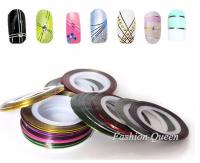 10pcs Cinta De Estrás Para Uñas 3D Herramienta De Arte De Uñas Decoración De Uñas Adhesivo Metálico De Color Roll DIY - details 0