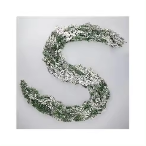 Guirnalda de Navidad "Babai" efecto nieve 180cm color verde y blanco (no iluminada) - 1