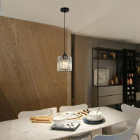 Lámpara Colgante De Cristal Moderna Y Lujo Para Dormitorio Luz De Barra Sencilla Para Habitación Restaurante Instalación Por Cable - details 3