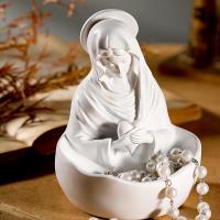 Estatua De La Virgen María En Resina/Plástico 1Pc Adorno Religioso Figura Exquisita Católica Para Decoración De Habitaciones Hecha a Mano - details 1