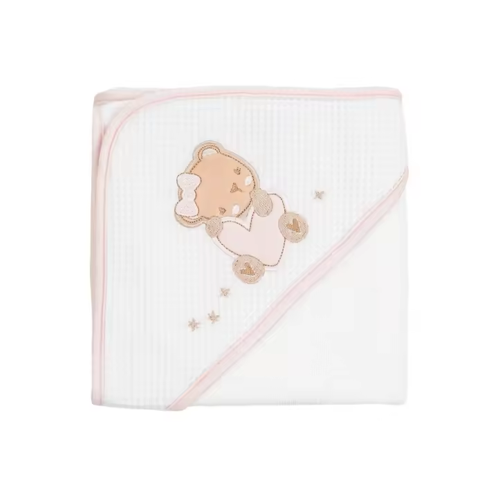 Toalha com capuz 90/90 cm Dream Big Rosa Kikkaboo - 1