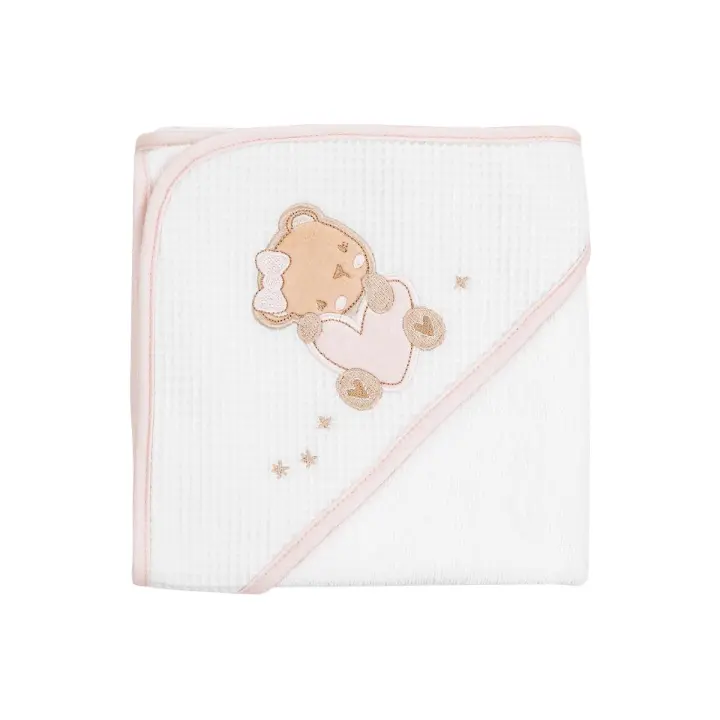 Toalha com capuz 90/90 cm Dream Big Rosa Kikkaboo - 1