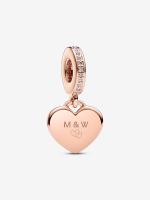 Pandora - Charm Colgante with Collar de corazón grabable - Baño de Oro Rosa de 14 K - details 2