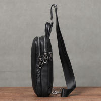 Bolsa De Pecho Para Hombre De Cuero Genuino Alta Calidad Bolso Cruzado De Moda Bolsa De Hombro Mensajera De Cuero Verdadero - details 2