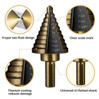 Juego De 5 Piezas De Broca Angular Triangular Rojiza Y Negra Para Aleación De Aluminio Herramienta De Abertura De Agujeros Con Sistema Británico - details 4