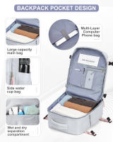 Likros-mochila de viaje para ordenador portátil para mujer, bolsa de equipaje de mano aprobada por la aerolínea, Ryanair-Easyjet  40x20x25 Easyjet 45x36x20 - details 0