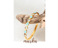 Encanto Pulsera de amor con aceite de gota de agua de circón de cristal, personalidad de alta gama, moda de nicho, temperamento simple, acero de titanio chapado en oro de 18 quilates - details 1