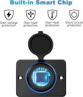 Cargador dual-USB Para Coche Con Luz Indicadora 12V 24V 3.1A Enchufe De Poder Adecuado Para Barcos Y Automóviles - details 3