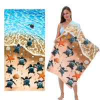 Toalla de playa absorbente de microfibra con estampado digital 3D de tortuga, gran oferta - details 0