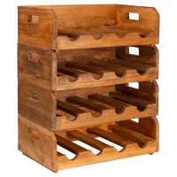 vidaXL Botelleros para 16 botellas 4 piezas madera maciza de caoba - details 1