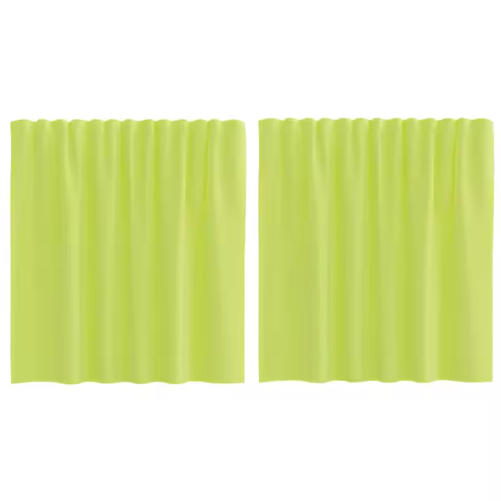 vidaXL Cortinas de gasa con bolsillos para varillas 2 uds. verde - 1