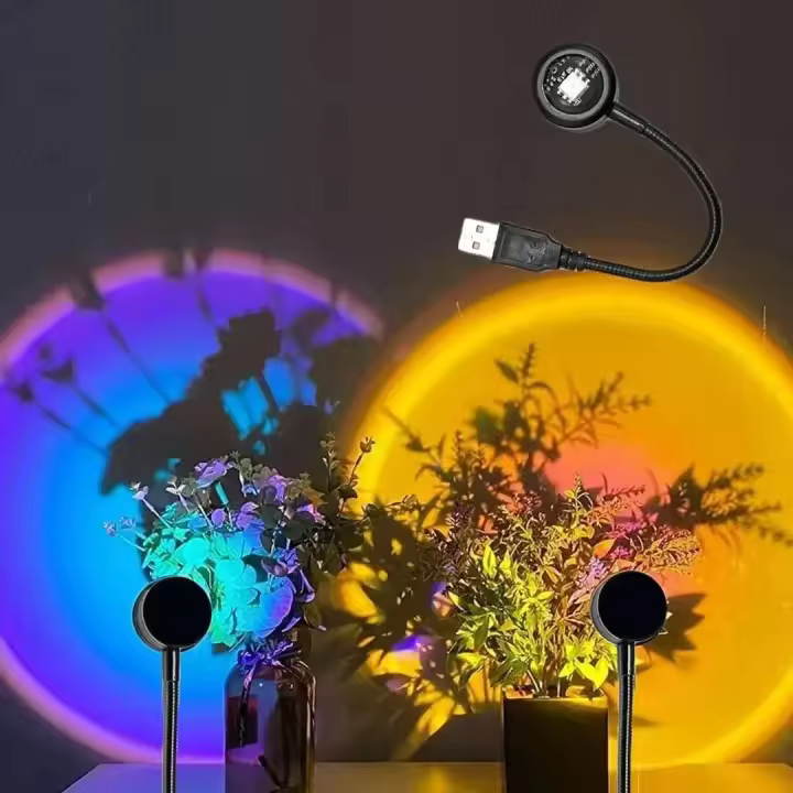 Lámpara LED De Atardecer USB Luz Neón Arcoíris Para Fotografía Decoración De Habitación Iluminación De Ambiente Móvil - 1
