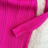 Vestido De Encaje Con Manga Larga Para Mujer Ropa De Fiesta Retro O-Neck Ajustado Estilo Coreano Poliéster Mid-Calf - details 11