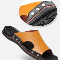 Sandalias De Verano Para Hombre Mocasines De Cuero Genuino Alta Calidad Cómodas Para Playa Y Exterior Estilo Casual - details 3