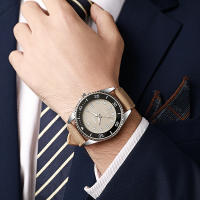 Reloj De Cuarzo Para Hombre Estilo Casual Y Moda Correa De Cuero PU Resistentes Al Agua Profunda Sin Empaque Aluminio Material De La Caja - details 3