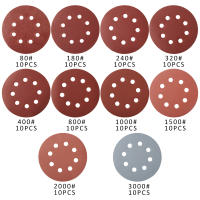 100pcs Discos De Pulido Redondos De 5 Pulgadas Alumina Pads De Arena Para Metal Madera Vidrio Y Coche 8-Hole Sheet - details 1