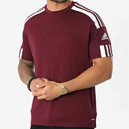 Camiseta Manga Corta Men Adidas Squad 21 V25 Granate Adccmv2591Ad - 1