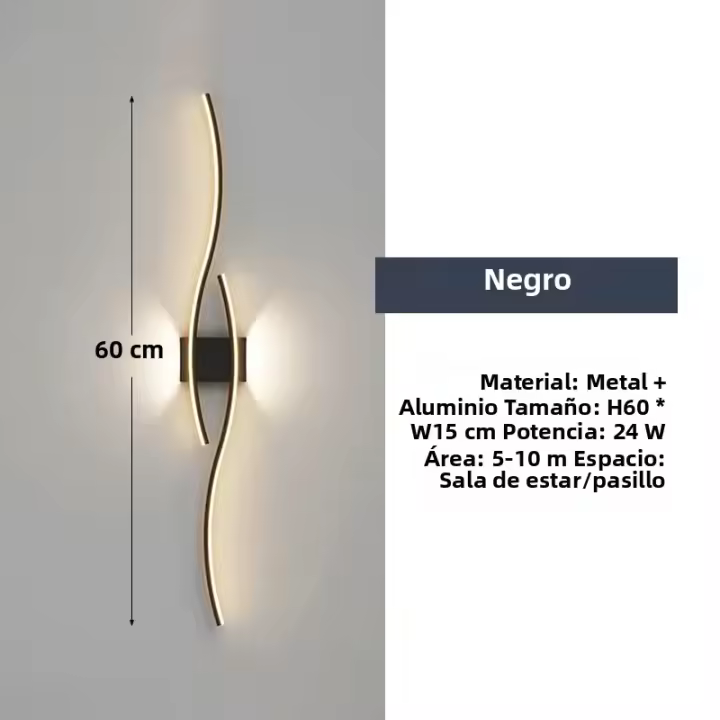 Lámpara De Pared LED Para Interior Decoración Para Dormitorio Negro Blanco Iluminación De Pasillo Balcón Fuente De Luz LED Contemporánea Para Sala De Estar Estudio - 1