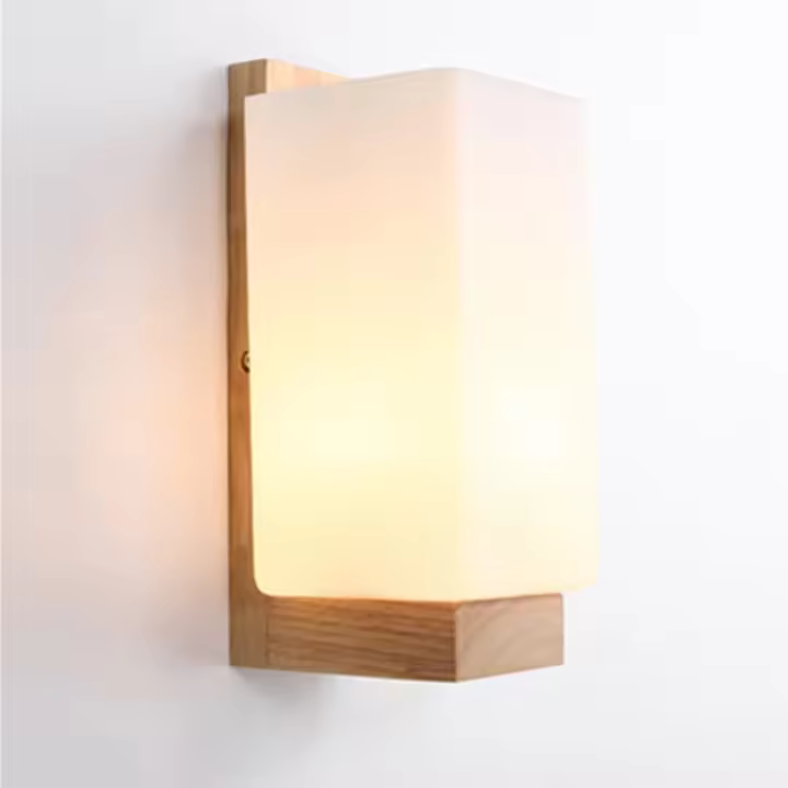 Lámpara de comparación Escandiva de Madera de diseño sencillo, aplique de comparación para Mesita de Noche, Sala de estar, Escalera, pasillo - 1