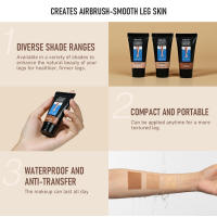 Crema para piernas, crema para piernas, cubierta de cicatrices en piernas y cuerpos, maquillaje impermeable, color de piel uniforme, crema para piernas negras, maquillaje para piernas impermeable y sin transferencia(3pcs) - details 2