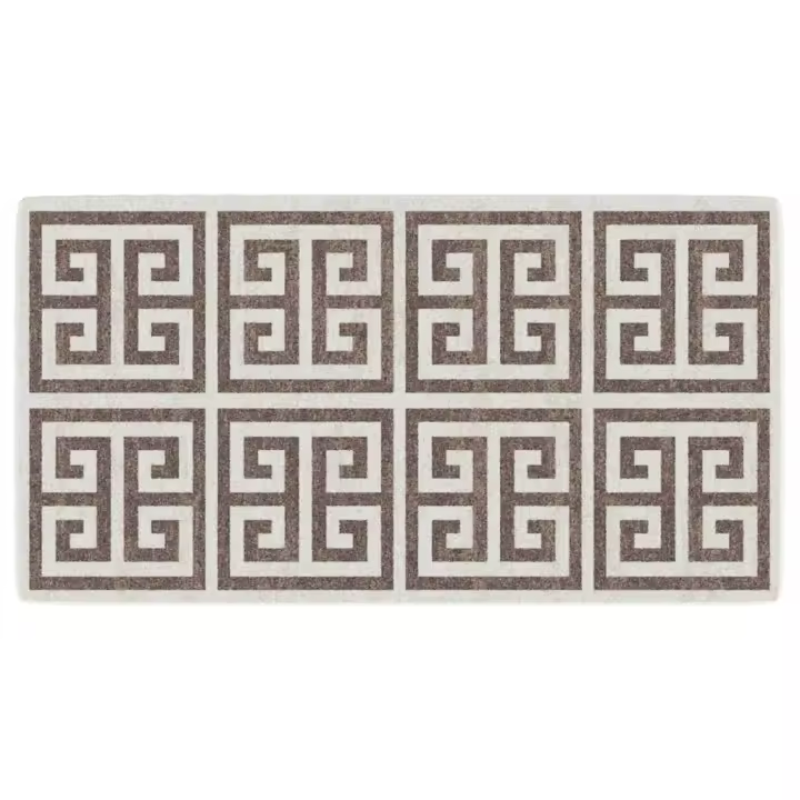 vidaXL Alfombra interior exterior antideslizante pelo corto 80x150 cm Color Hoja,  Geométrico,  Borde y mas Alfombras de área  Alfombra de Piso para Sala de Estar Dormitorio Habitación Salón - 1