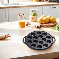 Takoyaki Pan De Hierro Fundido Con 15 Compartimentos No Adhiere Perfecto Para Hacer Bolas De Calamar Y Panqueques Plataforma De Asado Takoyaki - details 0