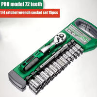 Juego De Llaves De Fijación Drive CR-V Métricas E Imperiales Con Llave De Liberación Rápida 72 Dientes pro Model 1/4''-3/8''-1/2'' - details 6