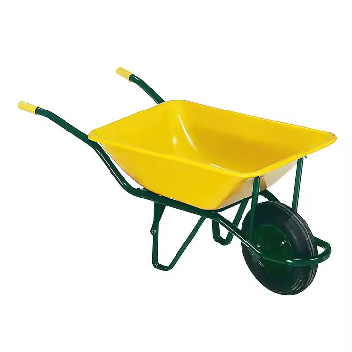 SANCO STORE - WOLFPACK LINEA PROFESIONAL Carretilla Obra Amarilla Metálica Desmontada - 1