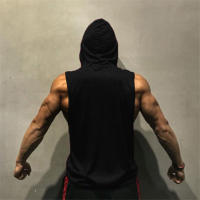 Sudadera Sin Mangas De Bodybuilding Para Hombre Camiseta De Musculación Algodón Con Capucha Deportiva Para El Gimnasio Y La Fitness - details 2