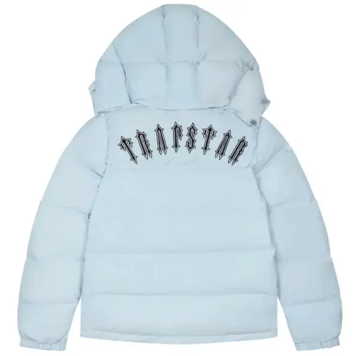 CHAQUETA PUFFER CON CAPUCHA DESECHABLE-AZUL HIELO - 1