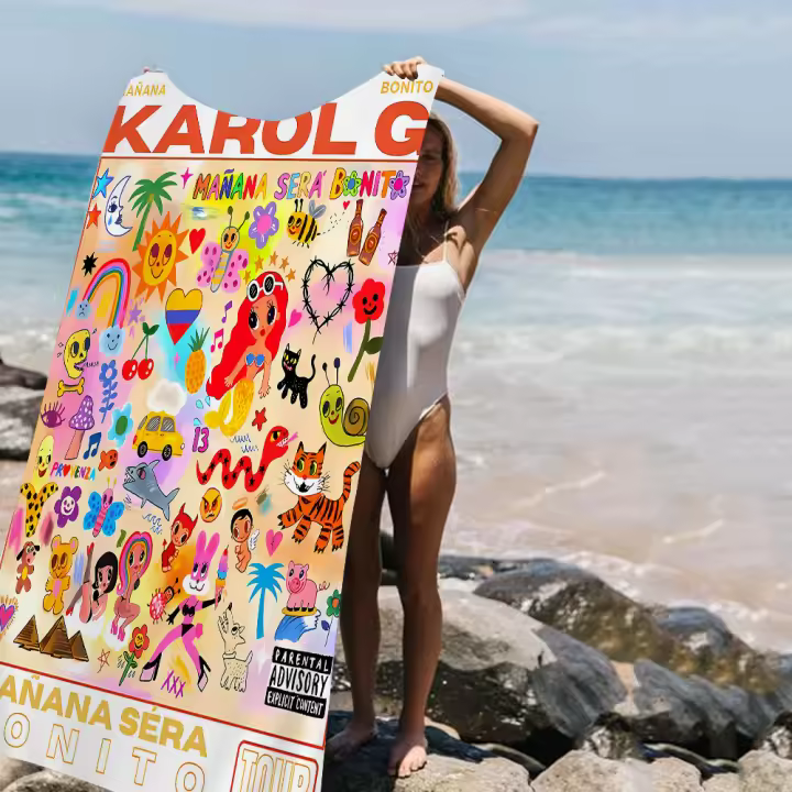 Toalla De Playa Microfibra Grande Karol G Manana Sera Bonito Toalla Rápida Para Piscina Yoga Viajes Absorbente Y Suave Tamaño 76x182 Cm - 1