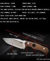 Cuchillo De Fija Sanrenmu S725P Con Funda 14C28N Para Camping Al Aire Libre Supervivencia Táctica Caza Herramienta EDC Combate Mejor - details 1