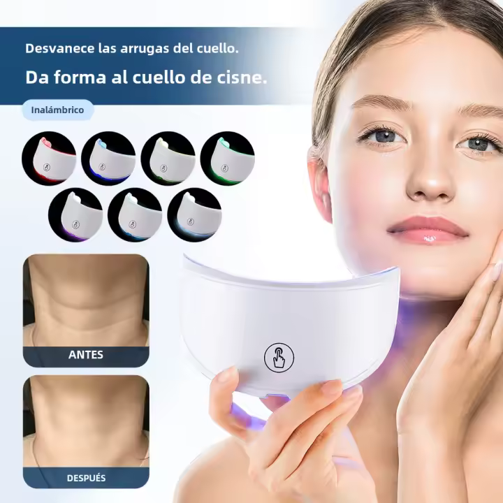 Máscara De Lifting LED Para Cuello Dispositivo De Belleza Del Cuello Antiarrugas Rejuvenecimiento Y Aclarado De La Piel Tensión De La Piel Photon - 1