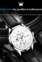 Reloj De Negocios Para Hombre OLEVS 2880 Con Correa De Cuero Resistente Al Agua Cronógrafo Reloj De Pulsera Con Fecha Y Luz - details 3