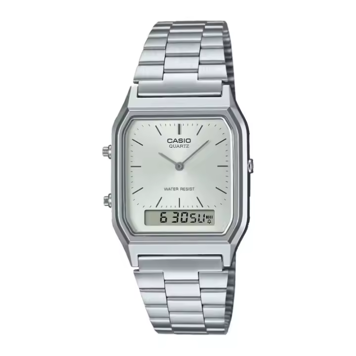 Reloj Analógico Casio AQ-230A-7AMQY Unisex - Resina/Cromado, Vintage - 1