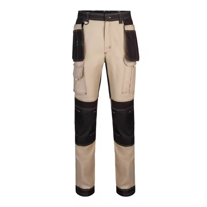 Pantalón de Trabajo Multibolsillos Velilla 103019S de Canvas Strecth Elástico con Refuerzos en Rodillas y Culera. - 1
