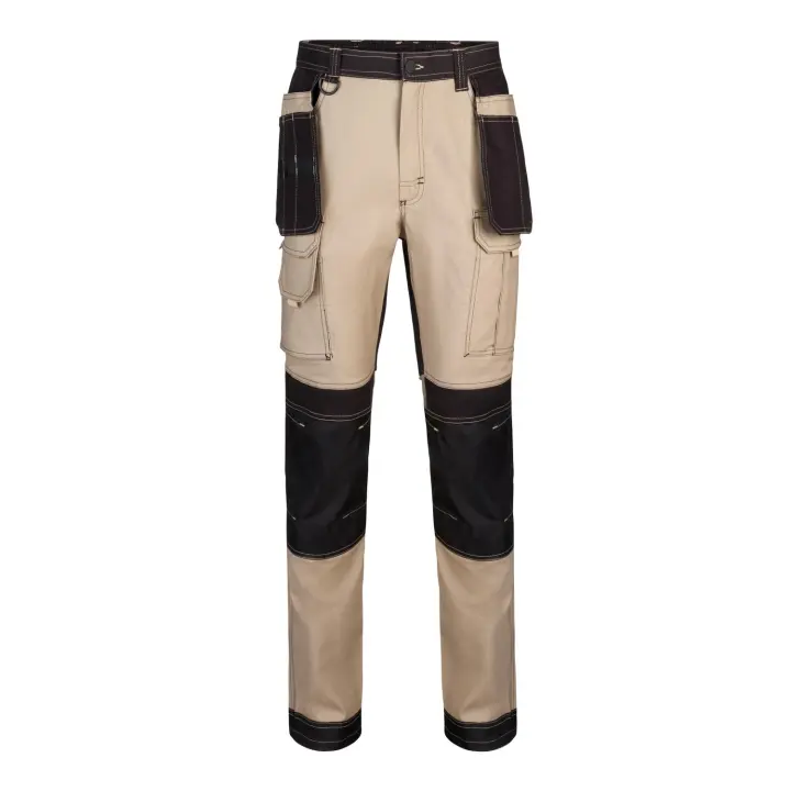 Pantalón de Trabajo Multibolsillos Velilla 103019S de Canvas Strecth Elástico con Refuerzos en Rodillas y Culera. - 1
