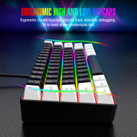Teclado De Juego Con Cable 60% RGB Backlight Mini Compacto Impermeable 61 Teclas Para PC/Mac Para Jugadores - details 15