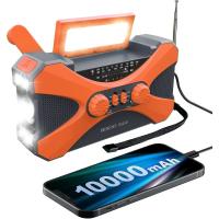 Radio de emergencia de 10 000 mA, generador de manivela multitifción, linterna solar, Radio meteorológica AM/FM portátil (apta para Cortes de Energía de emergencia, use en Exterior) - details 6