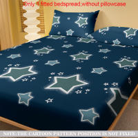 Sábana Ajustada Moderna Y Sencilla Con Estampado De Estrellas Mate Sin Almohadillas Cama Dormitorio Cobija De Cama De Poliéster 100% - details 2