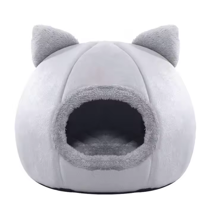 Cama Para Gato Cueva Lavable Cama Para Mascotas Plegable Con Removible Medio Calor Para Gatos Pequeños Y Perros Pequeños - 1