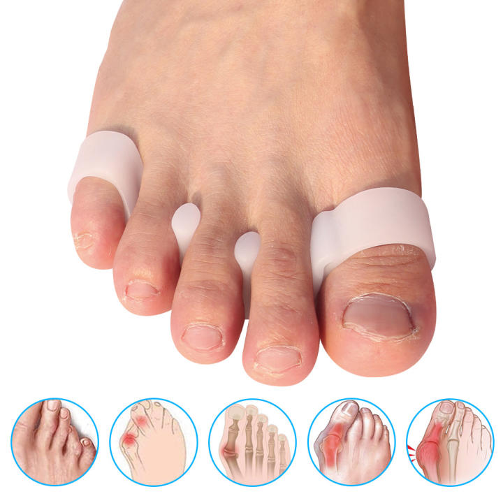 Pexmen 2Pcs Protector De Dedos Con Separador De Gel Para Alivio Del Dolor De Uñas Encogidas Y Corrector De Bunion Herramienta De Cuidado Del Pie