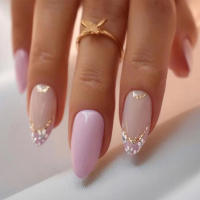 Uñas Postizas Largas De Moda 24Pcs Reutilizables Brillantes En Color Sólido Con Pegamento Para Mujeres Y Niñas - details 12