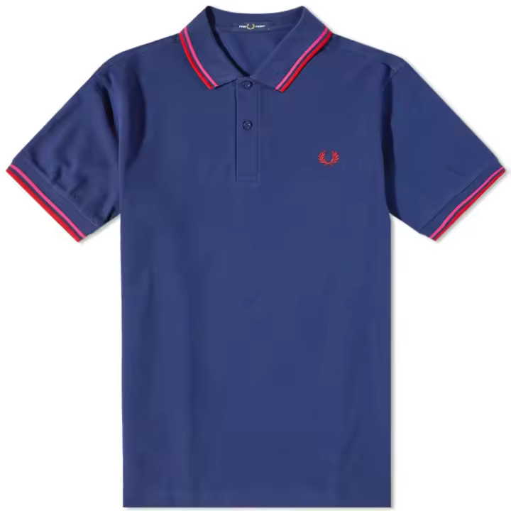 Fred Perry Slim Fit Twin Tipped Polo French Navy / Magenta / Cherry red - 1